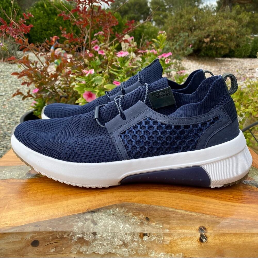 SKECHERS Mark Nason Modern Jogger 2.0 Switzer Navy Blue Knit Sneaker Size 12